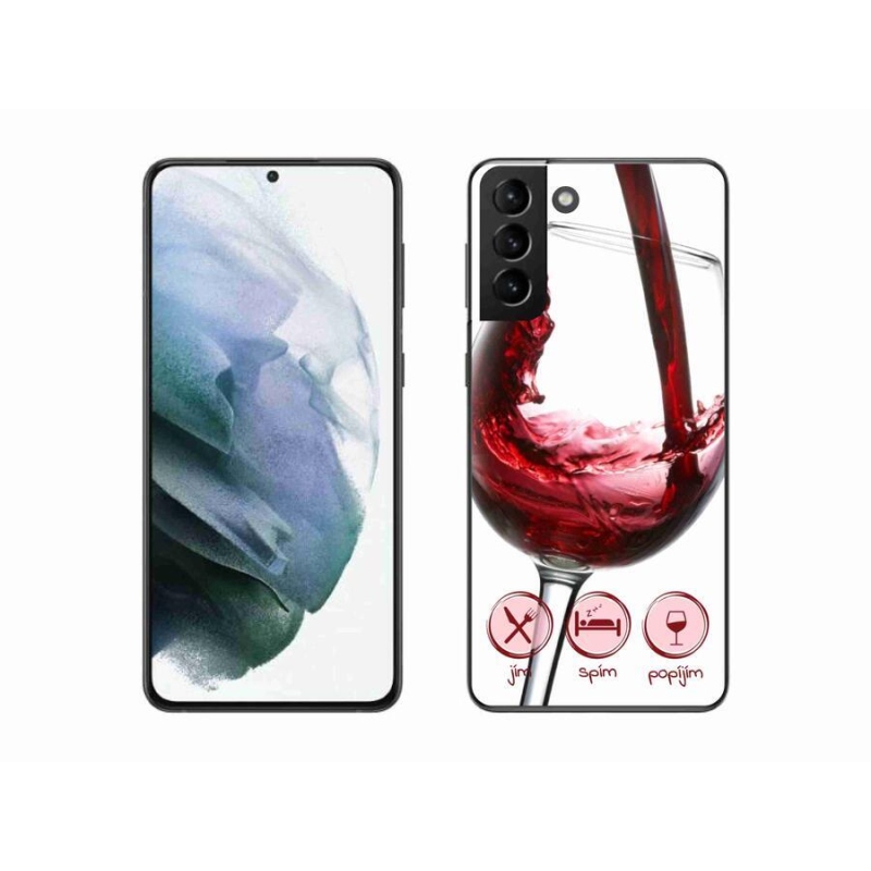 Gél tok mmCase mobiltelefonhoz Samsung Galaxy S21 Plus - borospohár piros