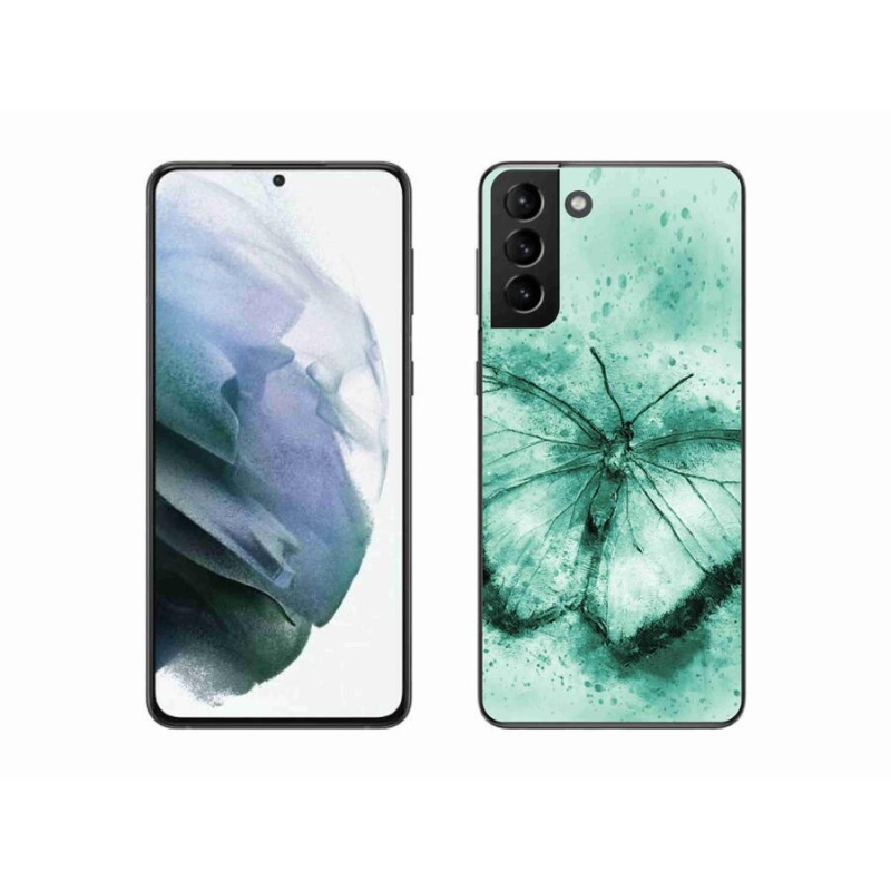 Gél tok mmCase Samsung Galaxy S21 Plus készülékhez - zöld pillangó