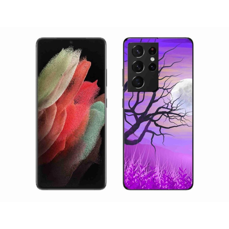 Gél tok mmCase a Samsung Galaxy S21 Ultra 5G készülékhez - rajzfilmes kidőlt fa