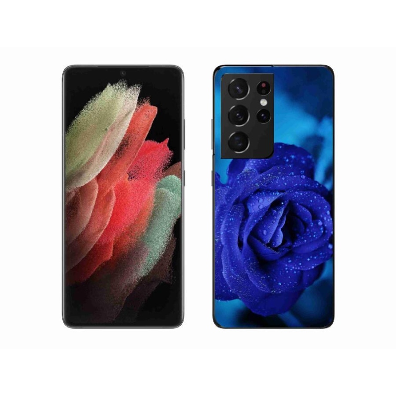 Gél tok mmCase Samsung Galaxy S21 Ultra 5G - kék rózsa