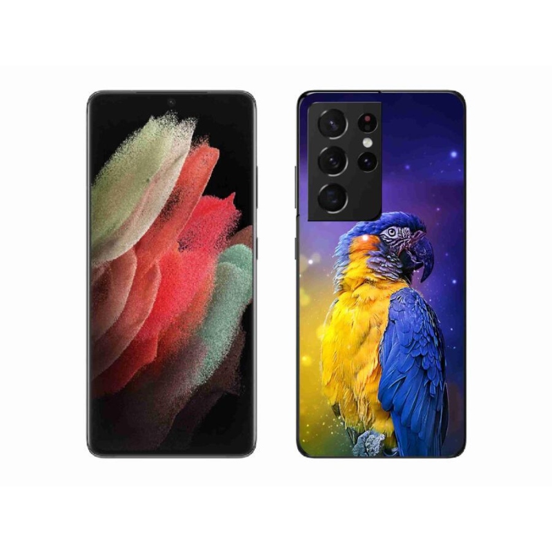 Gél tok mmCase a Samsung Galaxy S21 Ultra 5G készülékhez - papagáj ara 1