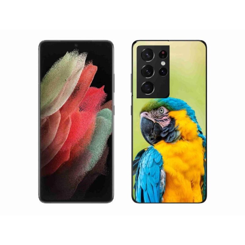 Gél tok mmCase a Samsung Galaxy S21 Ultra 5G készülékhez - papagáj ara 2