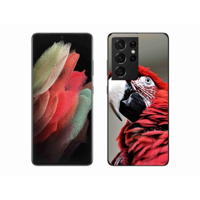 Gél tok mmCase a Samsung Galaxy S21 Ultra 5G készülékhez - papagáj ara piros