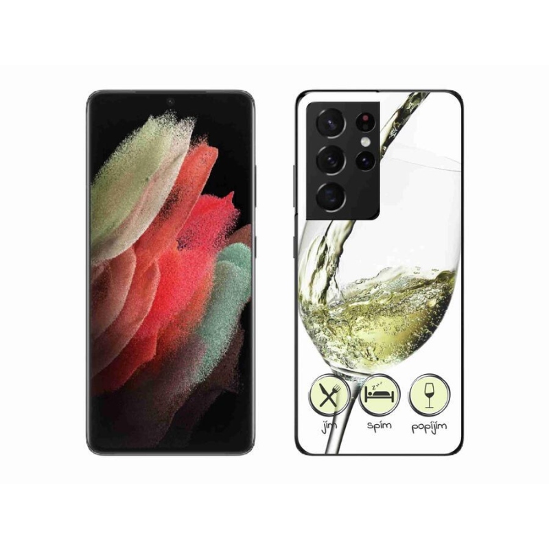 Gél tok mmCase Samsung Galaxy S21 Ultra 5G - borospohár fehér