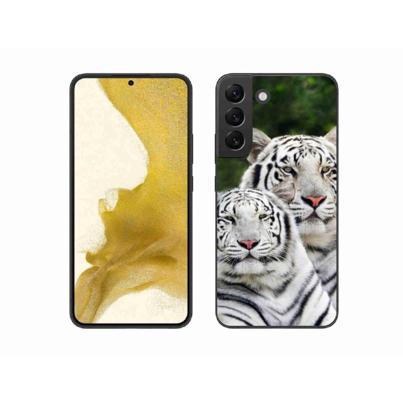 Gél tok mmCase Samsung Galaxy S22+ 5G - fehér tigrisek