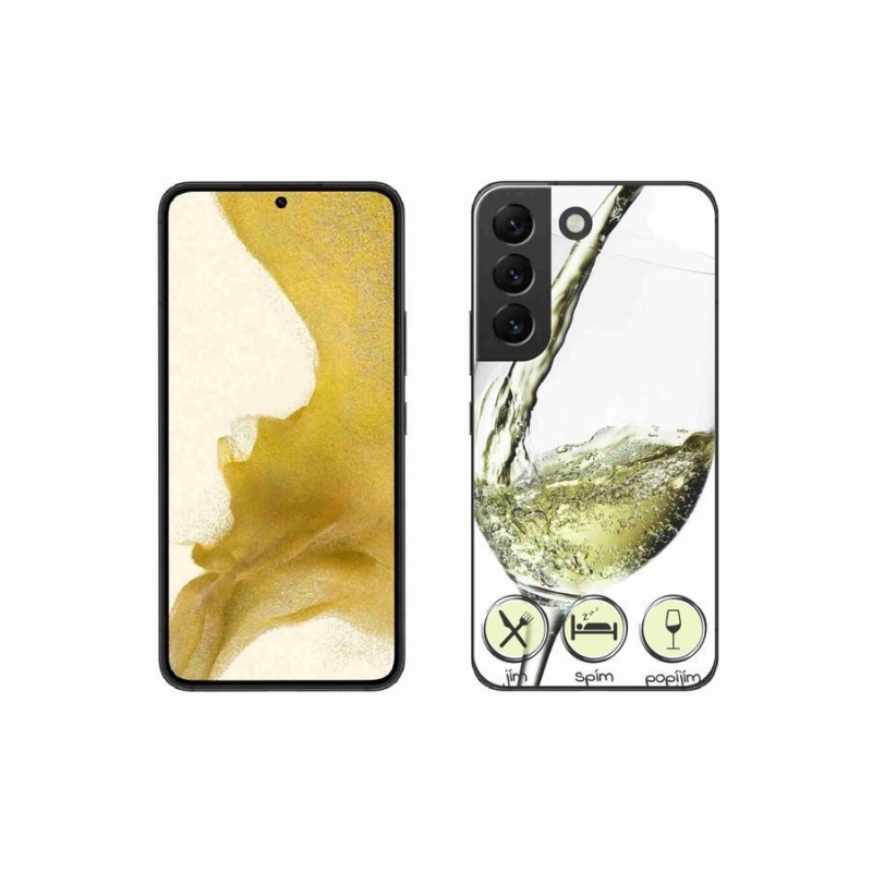 Gél tok mmCase Samsung Galaxy S22 5G - borospohár fehér