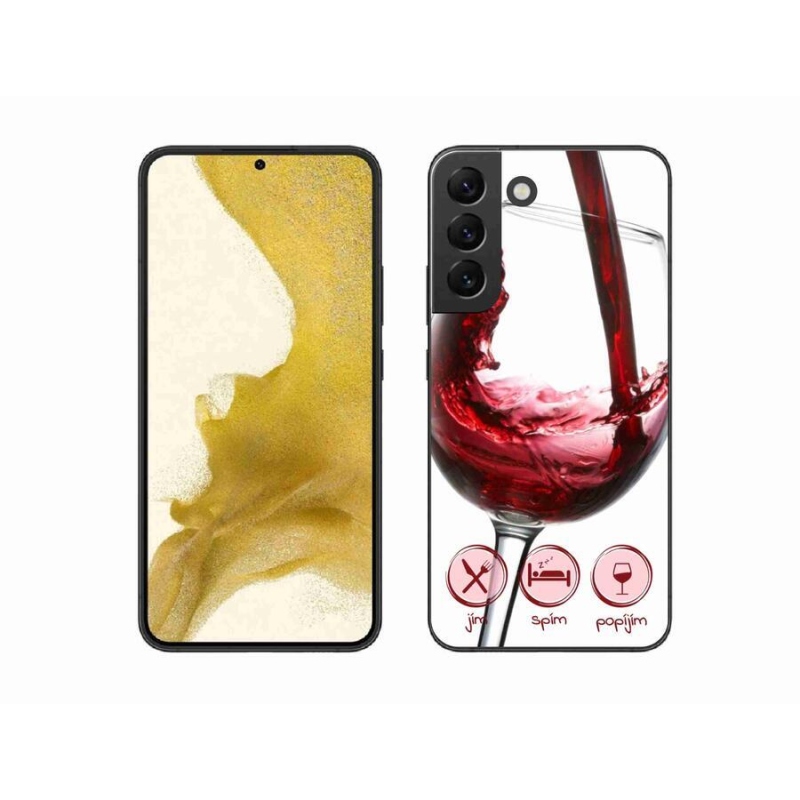 Gél tok mmCase Samsung Galaxy S22+ 5G - borospohár piros