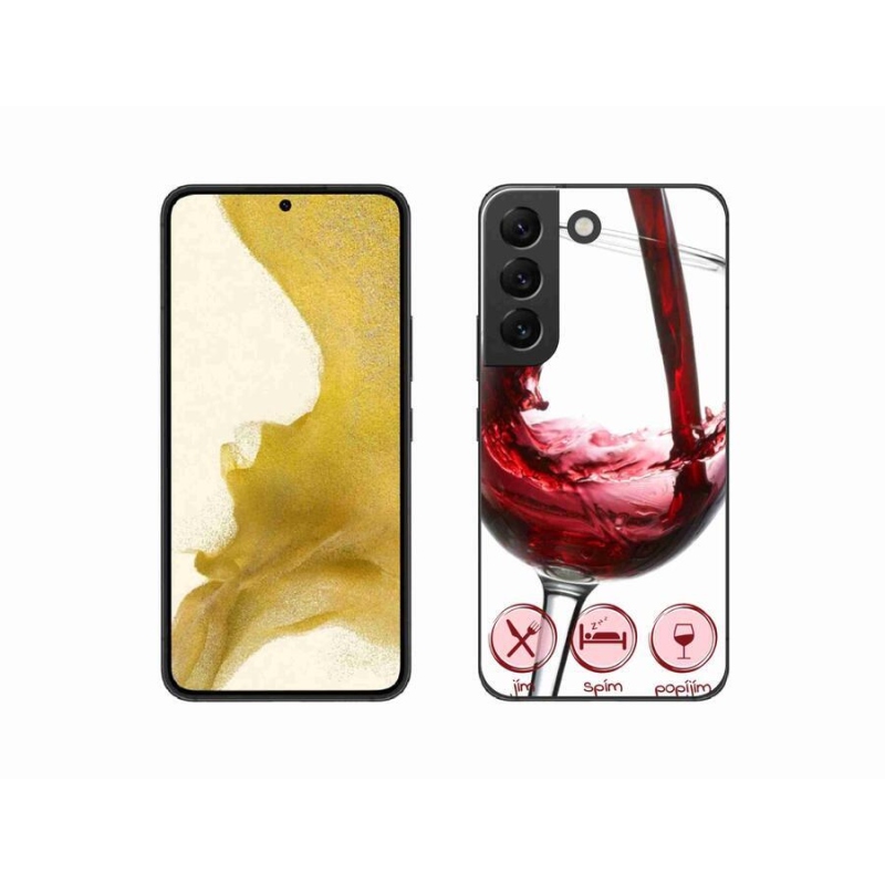 Gél tok mmCase mobiltelefonhoz Samsung Galaxy S22 5G - borospohár piros