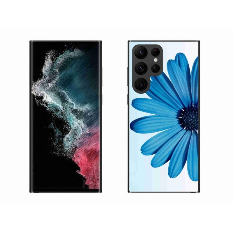 Gél tok mmCase a Samsung Galaxy S22 Ultra 5G készülékhez - kék színű margaréta