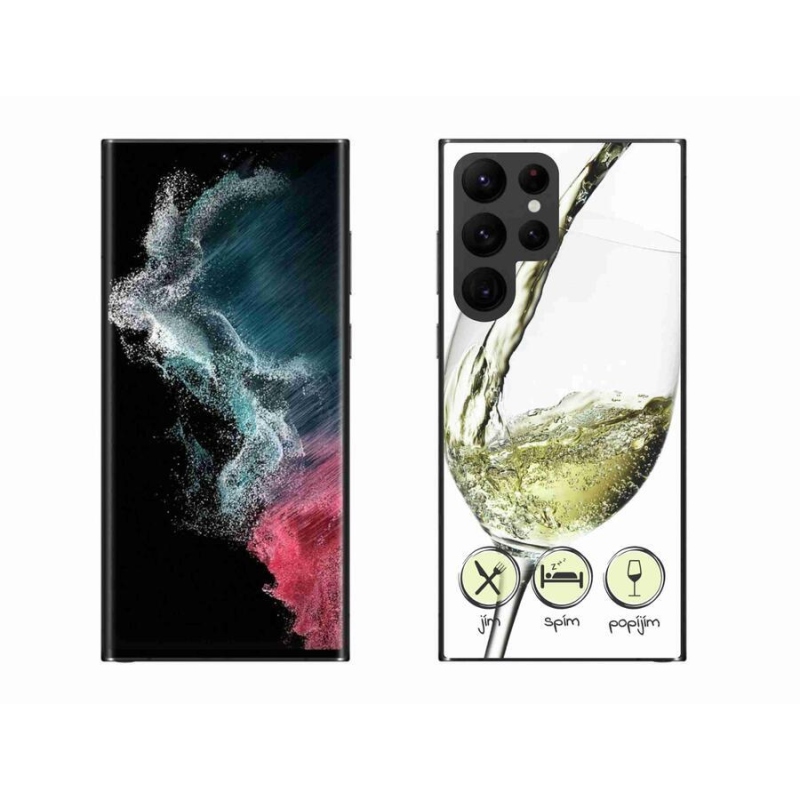 Gél tok mmCase Samsung Galaxy S22 Ultra 5G - borospohár fehér