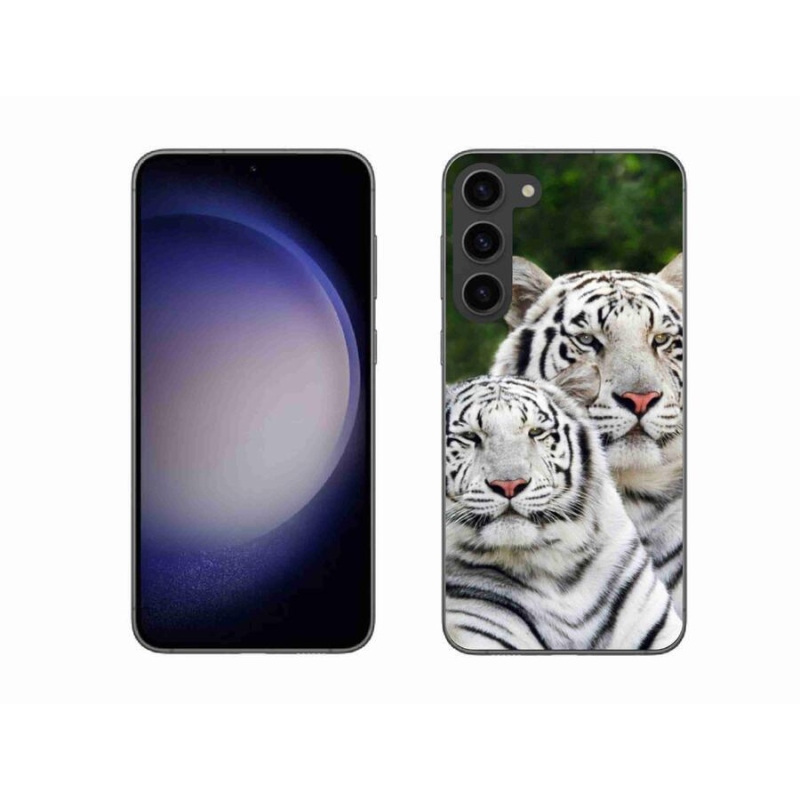 Gél tok mmCase Samsung Galaxy S23+ 5G - fehér tigrisek