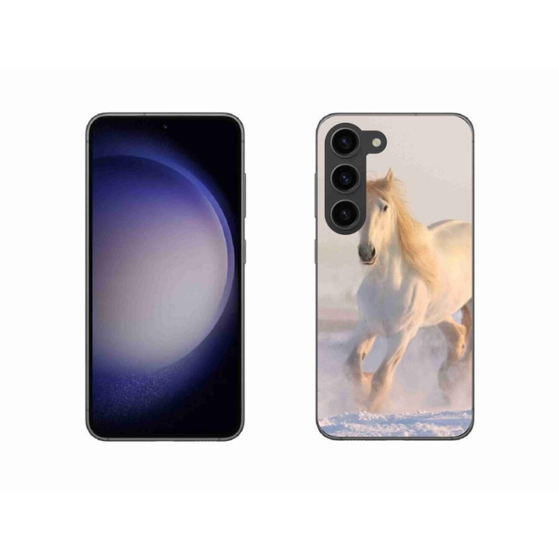 Gél tok mmCase a Samsung Galaxy S23 5G készülékhez - ló a hóban