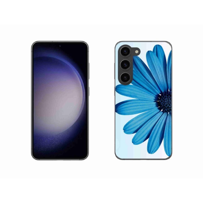 Gél tok mmCase a Samsung Galaxy S23 5G készülékhez - kék színű margaréta