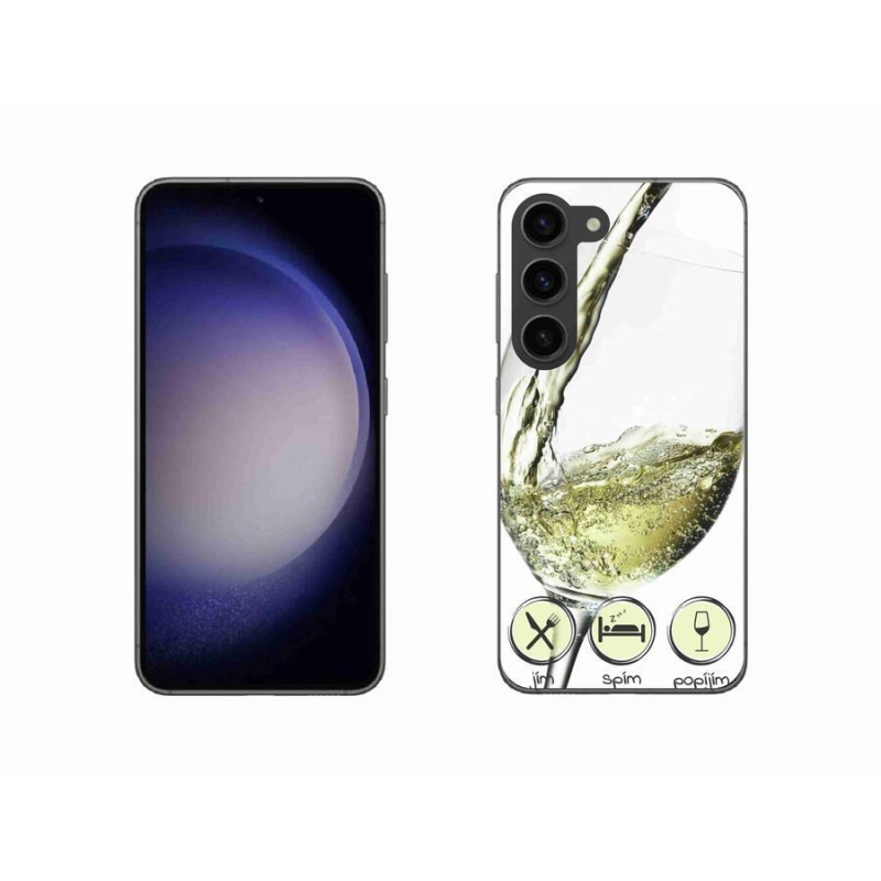 Gél tok mmCase Samsung Galaxy S23 5G - borospohár fehér