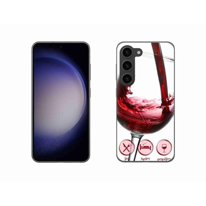 Gél tok mmCase Samsung Galaxy S23 5G - borospohár piros