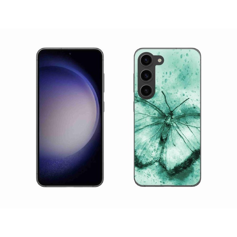 Gél tok mmCase a Samsung Galaxy S23 5G készülékhez - zöld pillangó
