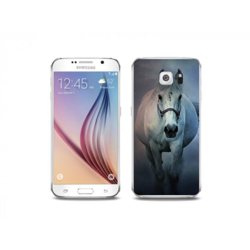 Gél tok mmCase Samsung Galaxy S6 készülékhez - futó fehér ló