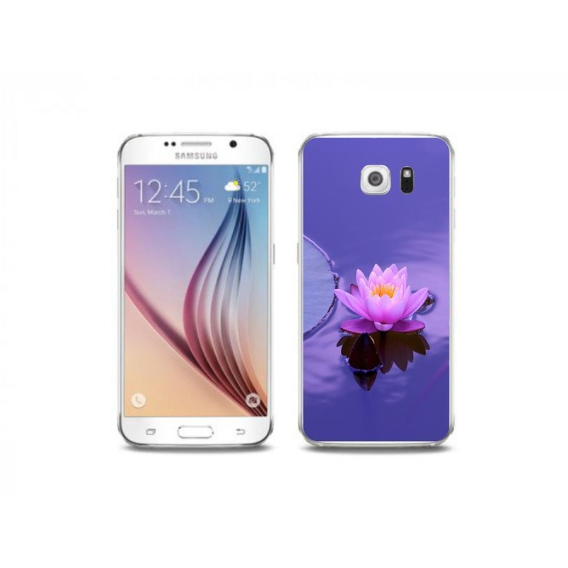Gél tok mmCase mobiltelefonhoz Samsung Galaxy S6 Edge - virág a felületen