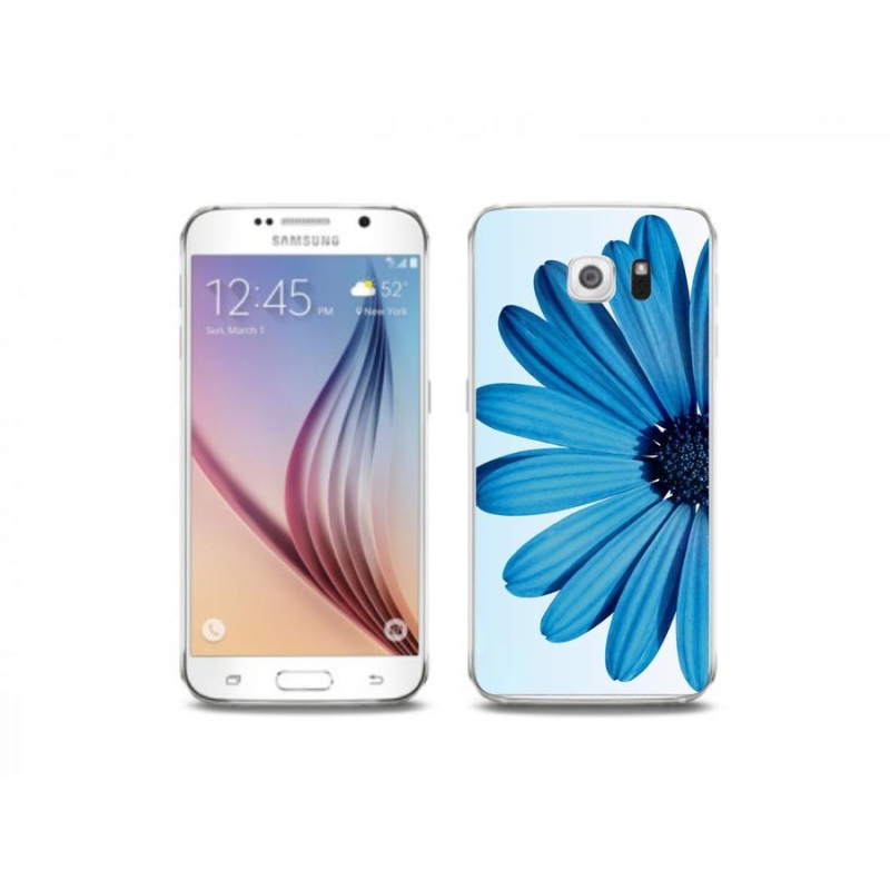 Gél tok mmCase Samsung Galaxy S6 készülékhez - kék százszorszép
