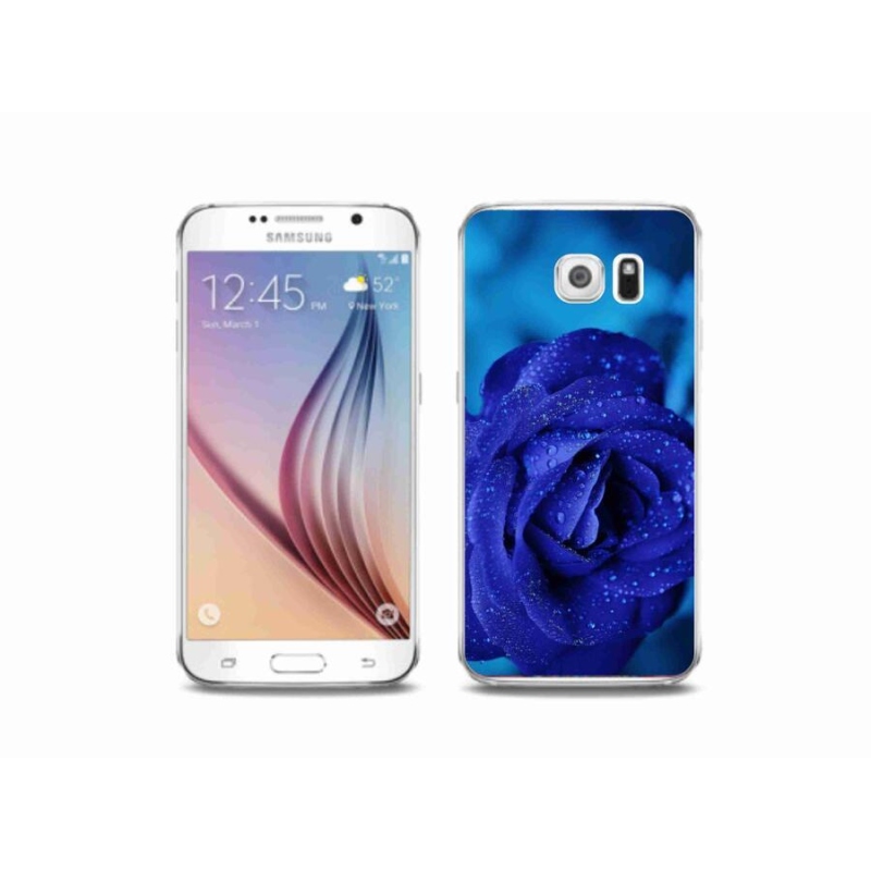 Gél tok mmCase Samsung Galaxy S6 készülékhez - kék rózsa