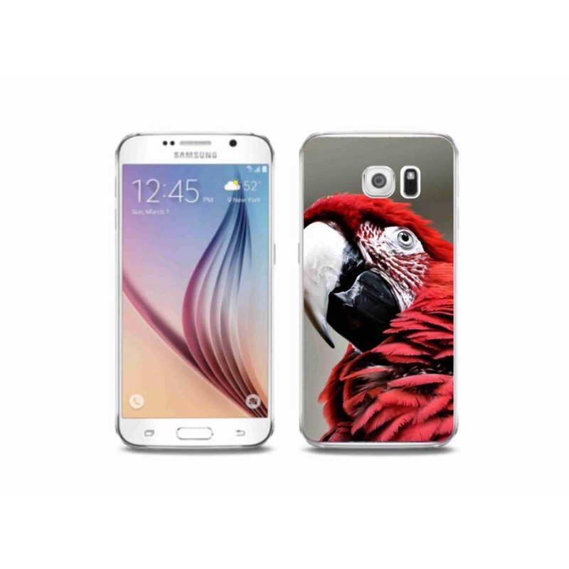 Gél tok mmCase Samsung Galaxy S6 készülékhez - papagáj ara piros