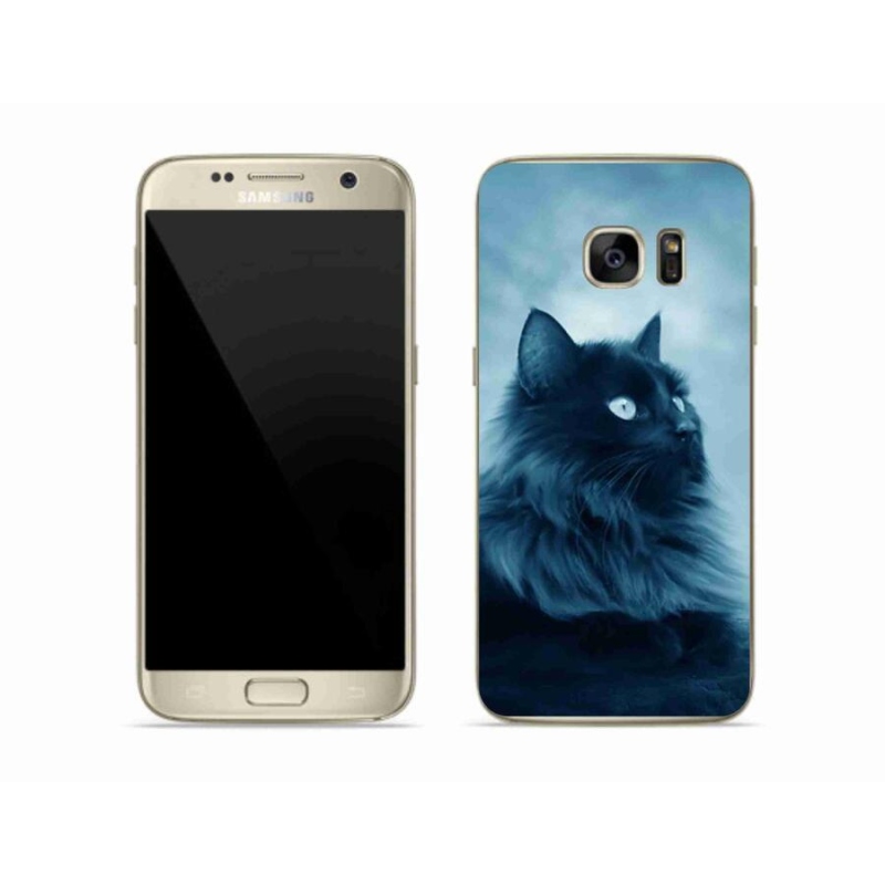 Gél tok mmCase Samsung Galaxy S7 készülékhez - fekete macska 1