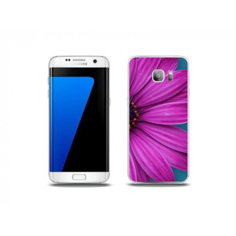 Gél tok mmCase Samsung Galaxy S7 Edge készülékhez - lila százszorszép