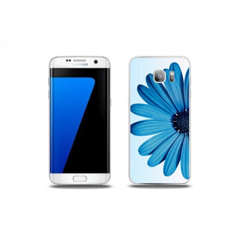 Zselés tok mmCase Samsung Galaxy S7 Edge készülékhez - kék százszorszép