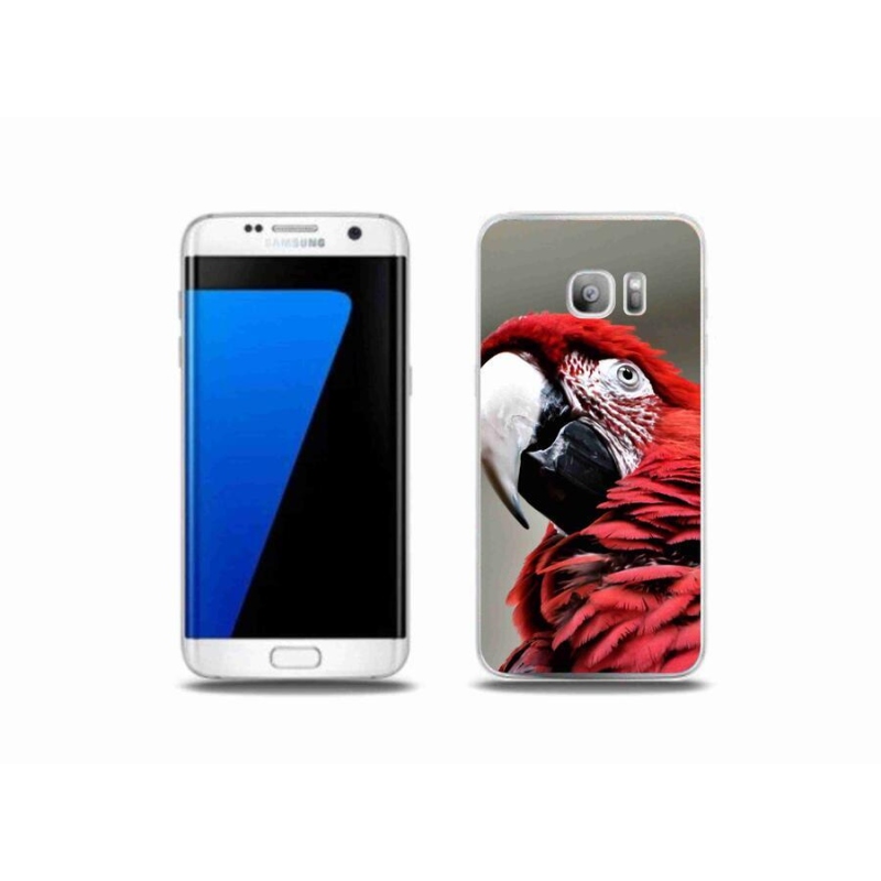 Gél tok mmCase Samsung Galaxy S7 Edge készülékhez - papagáj ara piros