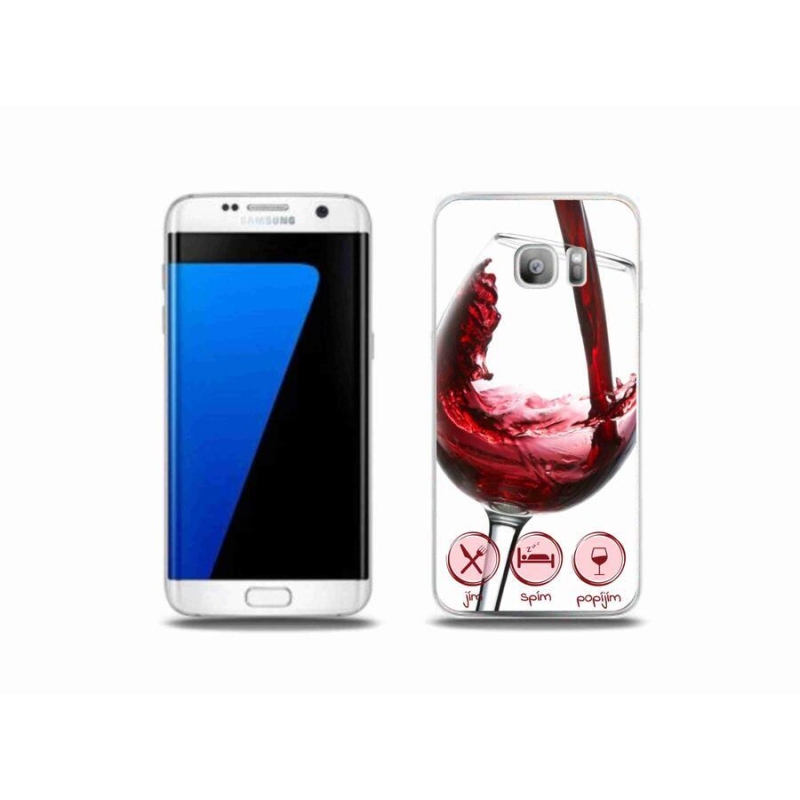 Gél tok mmCase mobiltelefonhoz Samsung Galaxy S7 Edge - borospohár piros