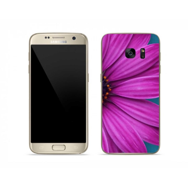 Zselés tok mmCase Samsung Galaxy S7 készülékhez - lila margaréta