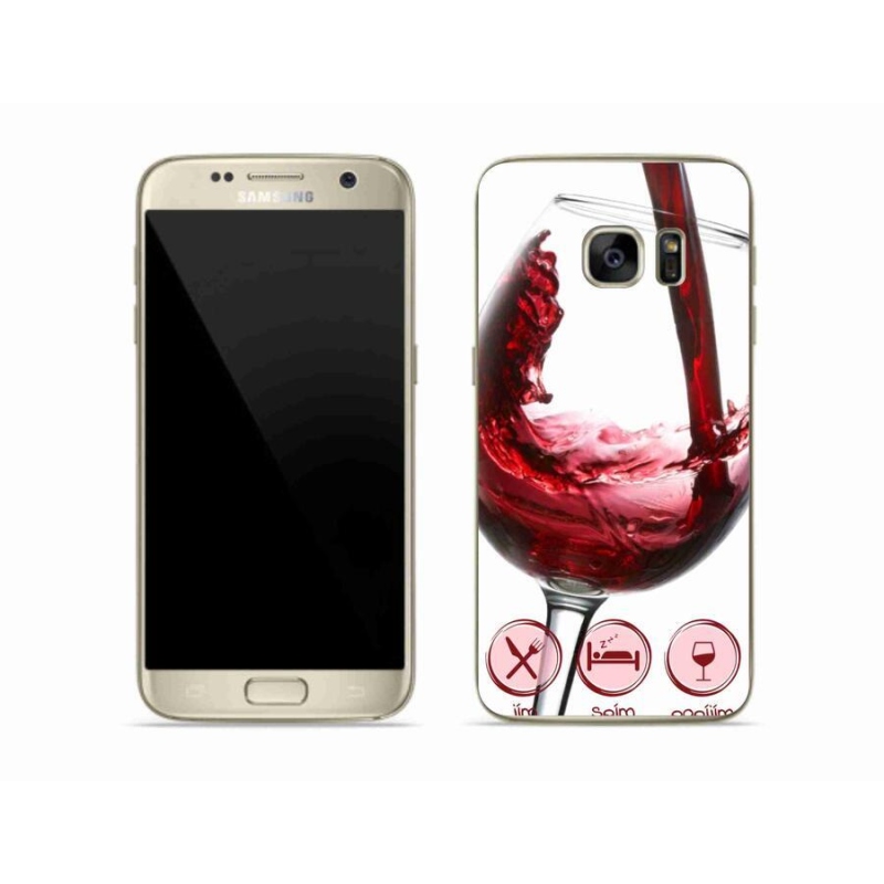 Gél tok mmCase mobiltelefonhoz Samsung Galaxy S7 - borospohár piros