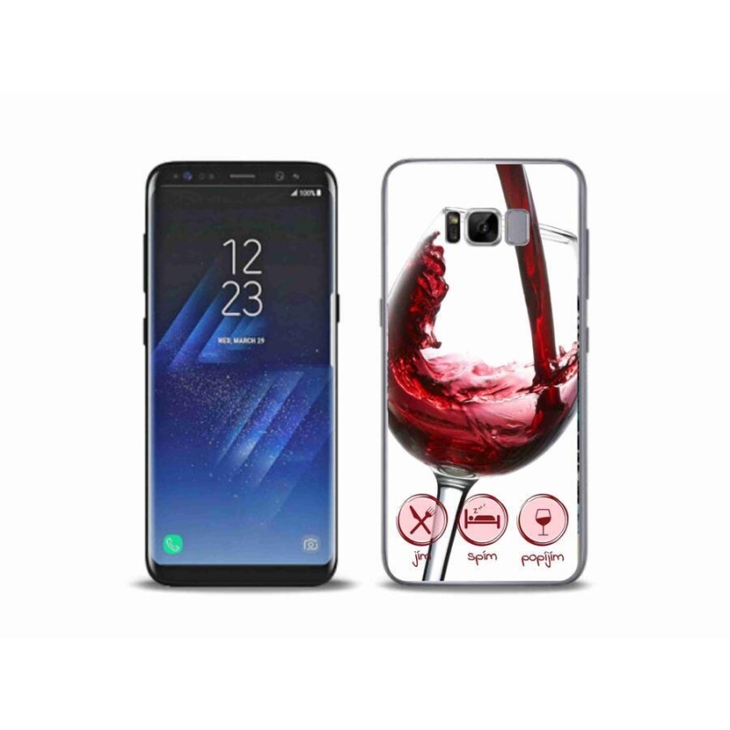 Gél tok mmCase mobiltelefonhoz Samsung Galaxy S8 Plus - borospohár piros
