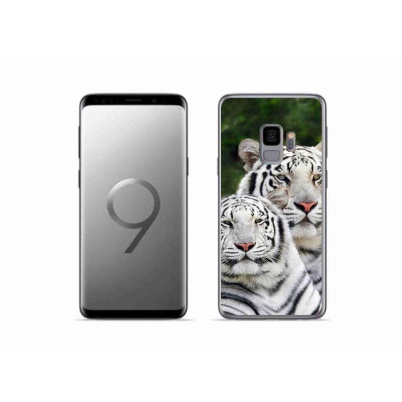 Gél tok mmCase Samsung Galaxy S9 készülékhez - fehér tigrisek