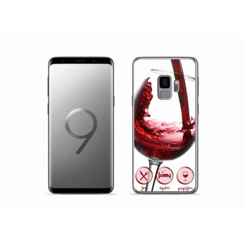 Gél tok mmCase mobiltelefonhoz Samsung Galaxy S9 - borospohár piros