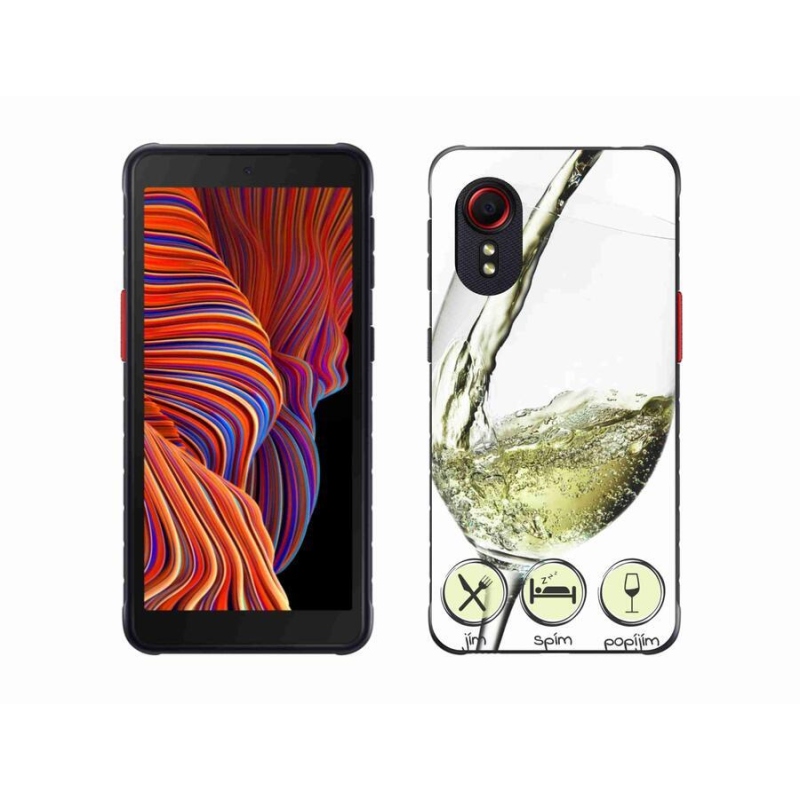 Gél tok mmCase mobiltelefonhoz Samsung Galaxy Xcover 5 - borospohár fehér