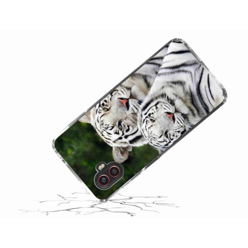 Gél tok mmCase a Samsung Galaxy Xcover 6 Pro készülékhez - fehér tigrisek