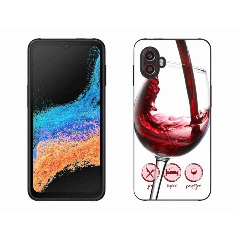 Gél tok mmCase mobiltelefonhoz Samsung Galaxy Xcover 6 Pro - borospohár piros