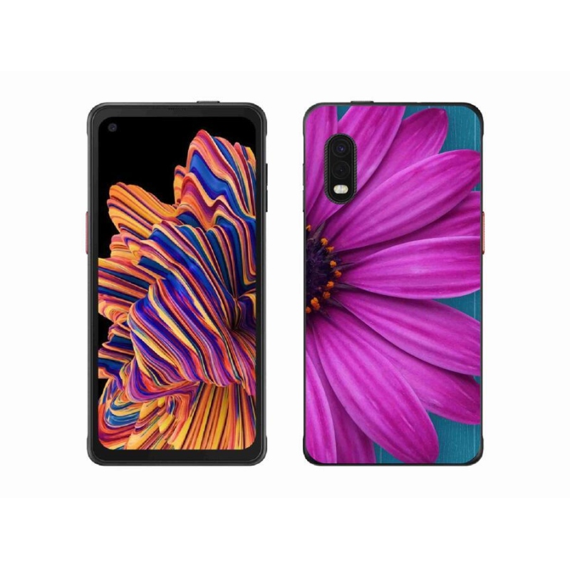 Gél tok mmCase mobiltelefonhoz Samsung Galaxy Xcover Pro - lila százszorszép