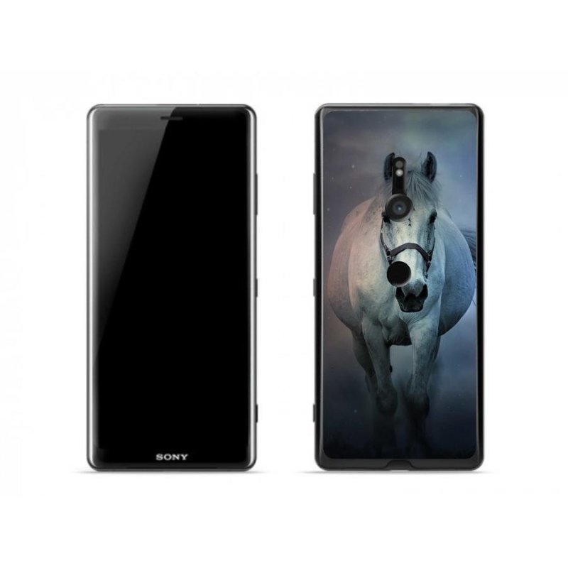 Gél tok mmCase a Sony Xperia XZ3-hoz - futó fehér ló