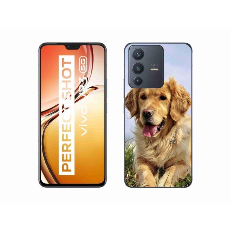 Gél tok mmCase a mobil Vivo V23 5G - arany retrieverhez