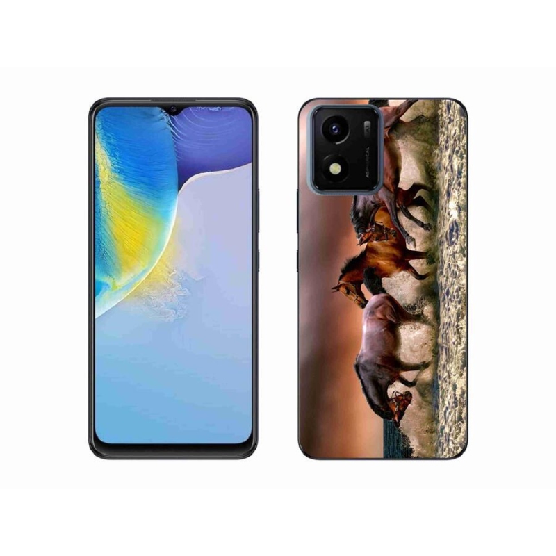 Gél tok mmCase mobiltelefonhoz Vivo Y01 - lovak 1