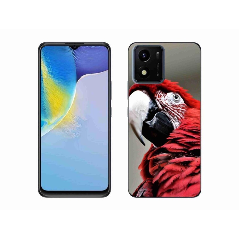 Gél tok mmCase mobiltelefonhoz Vivo Y01 - papagáj ara piros