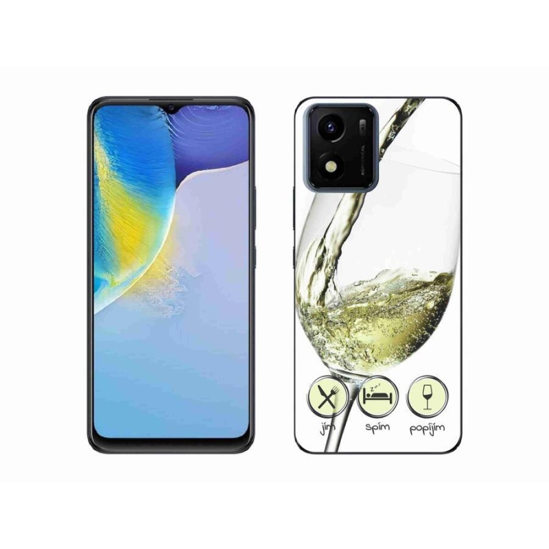 Gél tok mmCase mobiltelefonhoz Vivo Y01 - borospohár fehér