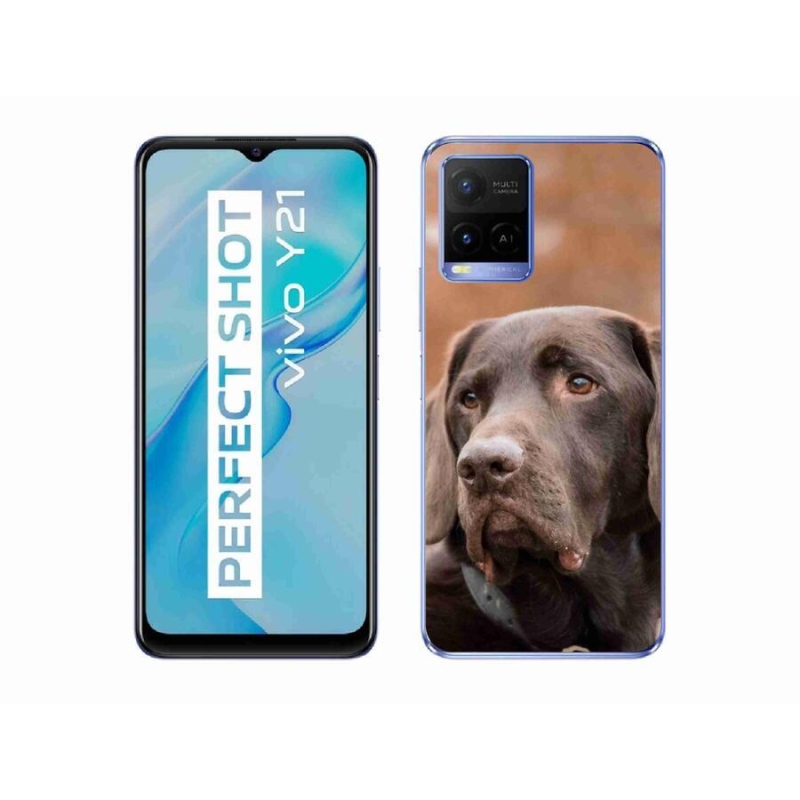 Gél tok mmCase a Vivo Y21/Y21s/Y33s készülékhez - barna labrador színben