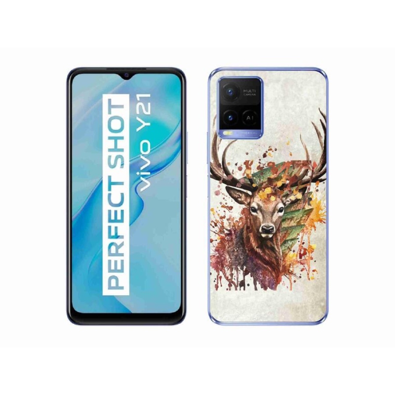Gél tok mmCase mobiltelefonhoz Vivo Y21/Y21s/Y33s - szarvas 1