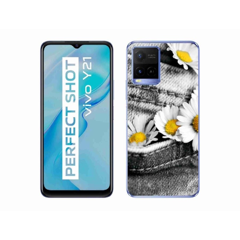 Gél tok mmCase mobiltelefonhoz Vivo Y21/Y21s/Y33s - százszorszépek