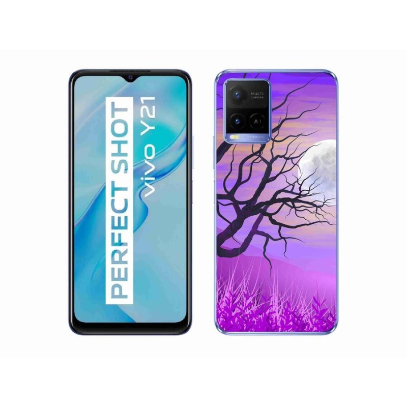 Gél tok mmCase mobiltelefonhoz Vivo Y21/Y21s/Y33s - karikatúra kidőlt fa
