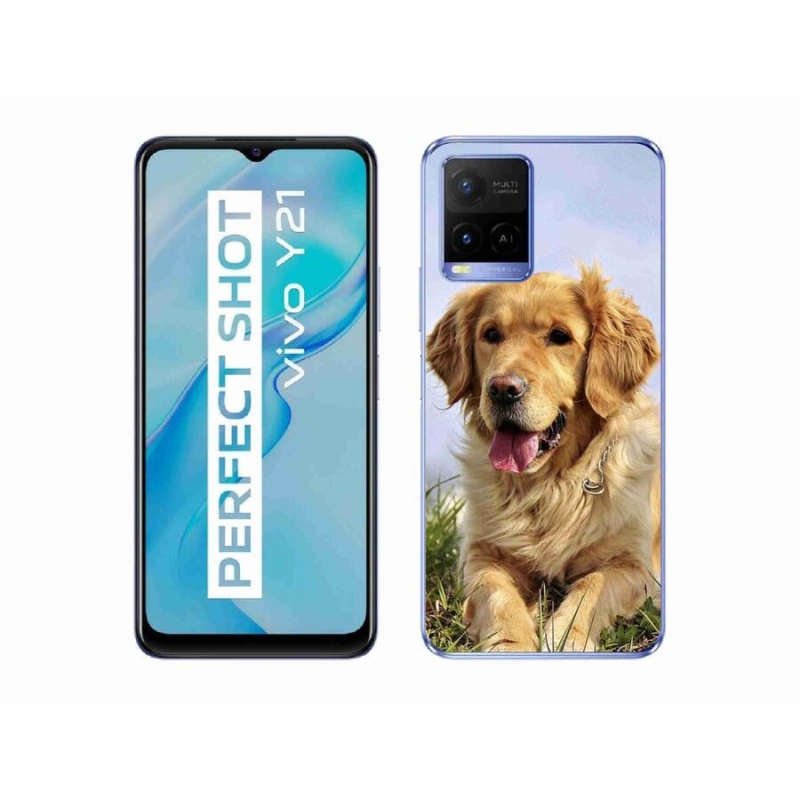 Gél tok mmCase mobiltelefonhoz Vivo Y21/Y21s/Y33s - arany retriever