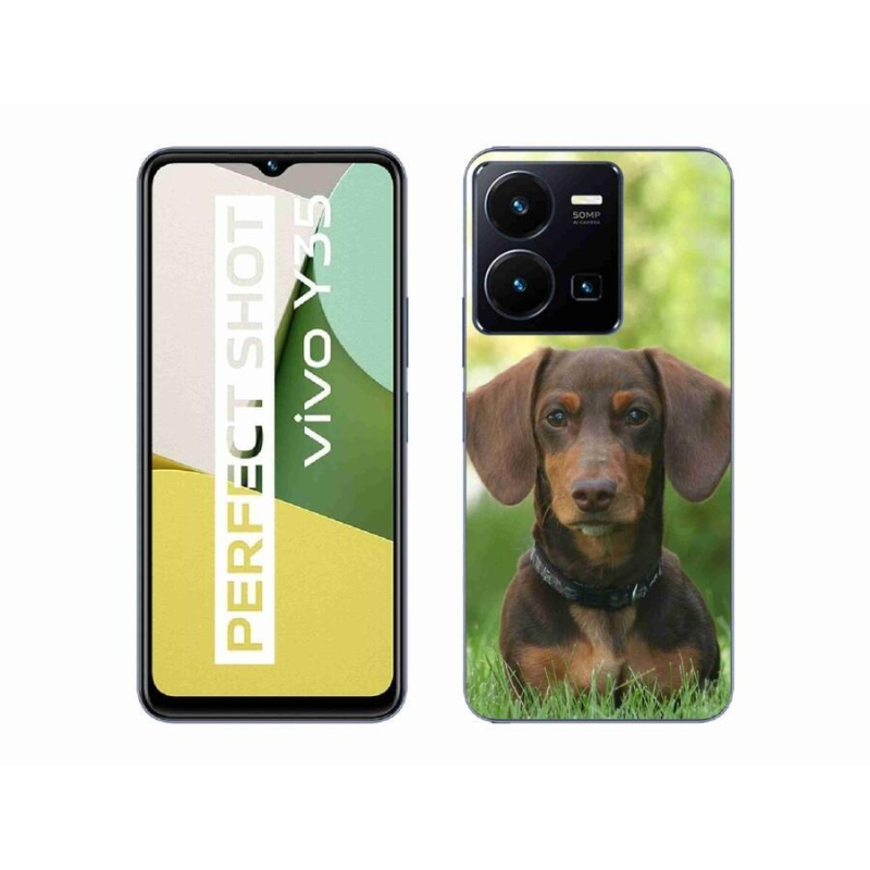 Gél tok mmCase mobiltelefonhoz Vivo Y35 - barna tacskó